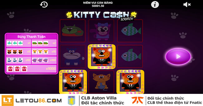 Kitty Cash Scratch – Khám phá trò chơi mới siêu hấp dẫn tại nhà cái Letou